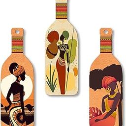 Artvibes African Warli Art Wooden Wall Hanging for Home Decor | Decoration Items for Livingroom | Art Item for Office | Decorative Mdf Wall Hanger Artwork (WH_9519N), (Set of 3)-image-7