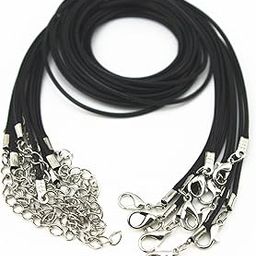 10pcs Black Leather Necklace Cord Chain 1.5mm 2" Extension Chain-image-49