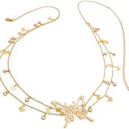 Belts for Women and Girls Stylish Kamarbandh Butterfly Kamar Chain Waist Belt for Dresses Jeans Saree (rrsd16732kb)(Golden)-image-43