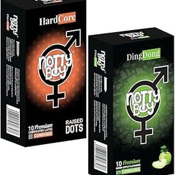 NOTTY BOY Hardcore Raised Dots Condom And Apple Flavoured Condoms - 20 Count-85