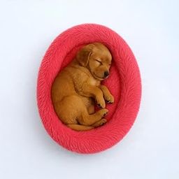 STUFFIVA Oval Shaped Faux Fur PET Bed | for Cats, Kittens and Small Dogs | with Reversible Cushion | Washable Cozy and Comfortable | Small | 55 x 42 x 9 cm | Brown (Pink, S)-image-84