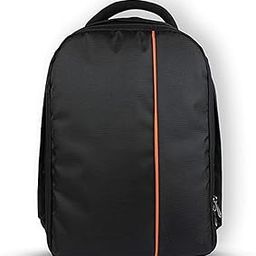 DSLR/SLR Lens Camera Backpack, 1 Compartment, Side 2 Bottle Pouch, Water Resistant, Black, M-48