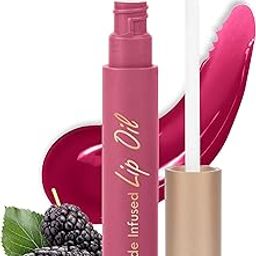 Insight Cosmetics Peptide Infused Lip Oil| With Ginger Seed Oil for Long-Lasting Nourishment and Hydration| Soft and Natural Pink Lips | Hydrated & Plump you Lips, 4.5gm(Mystic Mulberry)-image-4
