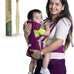 TOT NEST Elegant Baby Carrier with 4 carry positions, Max weight Up to 13 Kgs, Baby Carrier for 4 to 24 months baby, Adjustable New-born to Toddler Carrier with cushioned leg support (Purple)-image-13