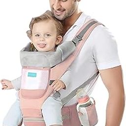 Motherly Baby Carrier for 0 to 3 Year Baby – Adjustable Hands Free 6-in-1 Baby Carrier with Detachable Hip Seat | baby carrier for new born | Toddler Carrier with Head Support & Buckle Strap for Hiking & Everyday Use (Pink)-image-72