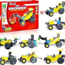 The Little Ones Mechanical Construction Toy for Kids 8-14 Years, STEM DIY Kit, Ultimate Set-10 Models, Educational Game, Best Birthday Gift for Boys & Girls, Yellow-picture-29