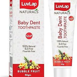 LuvLap Naturals 100% Natural Baby Toothpaste 50g, Bubble Fruit Flavour, SLS & Fluoride Free Kids Toothpaste, Removes Plaque, Prevents Bacteria, Ensures White Teeth, Neutral pH, 12M+-29