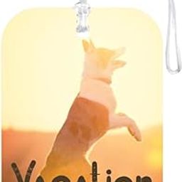 TPJ Handmade Resin Customized Luggage ID Tag with Pet Name Dog Cat Photo, Cute Personalized Travel Bag Identifier Label, Travel Accessories Ideal for Gifting - Pawcation Playful Dancing Dog Vacation-image-76