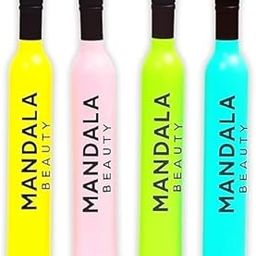 Folding Portable Wine Bottle Umbrella with Plastic Case for Summer Sun Heat Protection and Rainy Season Assorted Color and Design-15