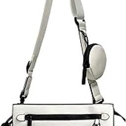 Leather Shoulder Bag Small Men's Handbag Bag for Fishing Camping Daily Use White-image-74