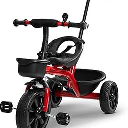 Baybee Baby Tricycle for Kids, Smart Plug & Play Kids Cycle with Eva Wheels, Bell, Storage Baskets & High Backrest | Kids Tricycle Trike | Baby Cycle for Kids 2 to 5 Years Boy Girl (Pro Red)-6
