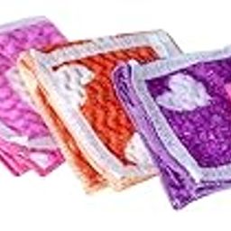 Multicolor Women's/Girl's Pure Soft Cotton Towel With Zipper Hankies/Hanky/Handkerchief Set Of 6 Pcs-picture-10