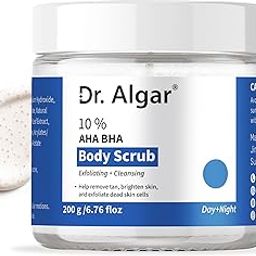 Dr. Algar 10% Lactic AHA Exfoliating Body Scrub 200g | Tan Removal & Soft-Smooth Skin | De-Tan Bathing Scrub with Centella Water & Aloe Vera, Removes Dirt & Dead Skin from Neck, Knees, Elbows & Arms | All Skin Types-25