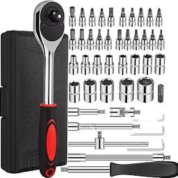 46 In 1 Pcs Bike Tool Kit & Hand Tool Kit Wrench Set Multi Purpose Combination Tool Case Precision Socket Set,Screwdriver and Socket Set,Bike Tool Kit Set All Bike, Car Tool-image-2
