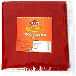 Hem Aradhana Red Pooja Cloth - 1.25 Mtr | Sacred Cloth for Pooja, Aarti, and Religious Ceremonies | Vibrant Red Traditional Hindu Ceremony Cloth for Rituals, Celebrations & Festivals-image-1