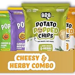 BRB CHEESY & HERBY COMBO | Potato Popped & Corn Popped Chips | 4 Flavors | 4 Packs X 48 Grams | Not Fried, Not Baked | Light, Crunchy, and Flavourful-image-92