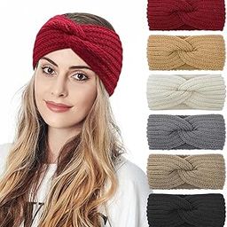 1 Winter Headband Women's Girls Hair Band Ear Warmers Women's Knitted Headband Women Children Thick Hair Bands Elastic Yoga Skiing Hair Accessories (Khaki, One Size Fits Most)-image-40