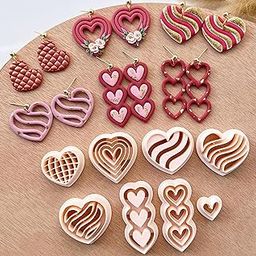 Valentines Polymer Clay Cutters | Love Clay Cutter | Clay Earring Cutter | Clay Cutter Set | Embossing Cutters | Polymer Clay Tools | Set of 8PCS [Size:Mentioned in Images]-image-5