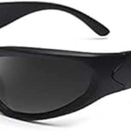 Futuristic Series Wraparound Y2K Sunglasses For Men & Women | UV Protected | Full Rim Trending & Stylish Shades | Free Size (Black)-picture-17