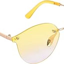UV Protected Rim-Less Unisex Oval Sunglasses (AS-18001-89)-image-92