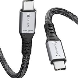 Portronics Flash C2 240W Type C to Type C Cable With 40Gbps Data Transfer Speed, Thunderbolt 4, 8K@60Hz Display Cable, USB 4 Type C 90° Shaped Connector, Gold Coated, Type C Fast Charging-10