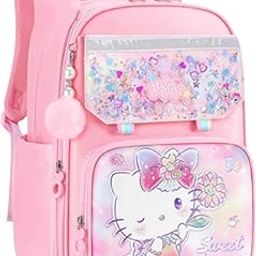 4D Hello Kitty|Space Astronaut Hard Shell Kawaii Travel School Bag|Backpack for Girls & Boys Aesthetics Large 16 Inches Casual Day Pack Cartoon Bookbag Rucksack-image-59