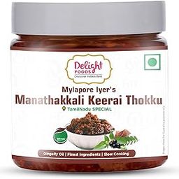 Delight Foods Mylapore Iyer's Manathakkali Keerai Thokku 300g - Rice Mix | Homemade Recipe Made With Pure Gingelly/Sesame Oil | Tamil Nadu Special | NO PRESERVATIVES-image-27