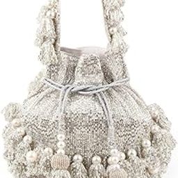 Women Silver Embroidered Bridal Potli Bag-image-41