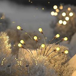 Daoseolo 2Pack 10LED Starburst Swaying Solar Lights, Outdoor Waterproof Solar Firefly Lights, Solar Garden Lights, Solar Decorative Lights for Pathway Yard Patio Landscape-image-19