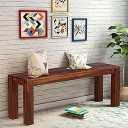 CARVING CUSTOMS Solid Sheesham Wood Living Room Benches Wooden, Upholstered Wooden Seating for Home & Office Solid Wood Bench for Daining Table Indoor Outdoor Seating-image-75