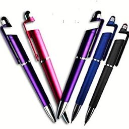 Shamsi Art (Set of 5) Universal 3 in 1 Ballpoint Function Stylus Pen with Mobile Stand Holder, Writing Pen,Screen Wipe for All Android Touchscreen Mobile Phones and Tablets (Multi-Color)-image-38