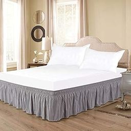 Light Grey (Silver) Bed Skirt Wrap Around 600Microfiber with Easy Fit with 21'' Inch Tailored Drop - Shrinkage and Fade Resistant with Microfiber 21'' Bed Skirt-image-51