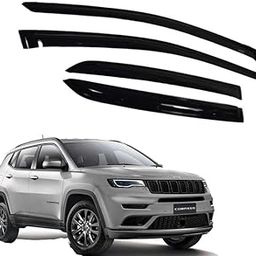 Kunj Autotech Door Visor Wind Rain Deflector Black Compatible for Compass Jeep Set of 4 Pieces-13