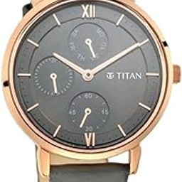 Women's Regal: Roman Numeral Black Dial & Leather Strap Analog Watch-NS2652WL01/NT2652WL01-picture-1