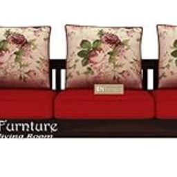 BN Furniture Sheesham Wood 3 Seater Sofa Set for Home Living Room Hall (Walnut Finish)-image-91