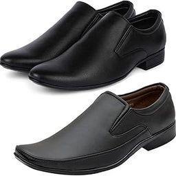 Latest Trendy Formal Shoes/Party Shoes/ 2 Shoes Combo with Free Belt for Men and Boys (BAZAAR8851_VTR-401-Blk) Multicolor-image-91