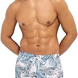 Men's Printed Swim Shorts with Drawstring Closure-image-69
