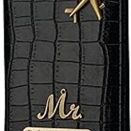 Personalized Name & Charm Self –Textured Leather Passport Cover for Men & Women | Gifts for Men (Black)-picture-50