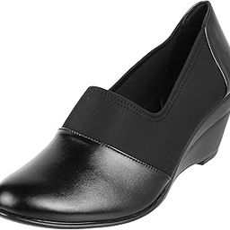 Women's Faux Leather Fashion Wedge Heel Pumps-49