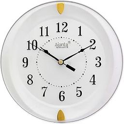 Ajanta Step Movement Plastic Analog Wall Clock for Home/Office/Bedroom/Living Room/Kitchen (White, 7 Inches)-26
