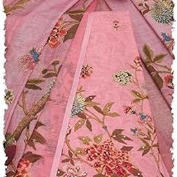 soch Womens Linen Floral Print Unstitch Dress Material With Sequins-picture-30