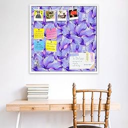 ArtzFolio Watercolor Purple Flower | Bulletin Board Notice Pin Board | Vision Soft Board Combo with Thumb Push Pins & Sticky Notes | White Frame | 20 x 20 inch (51 x 51 cms)-17