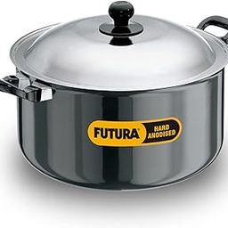 Hawkins Futura Hard Anodised Cook-n-Serve Stewpot with Hard Anodised Lid, Capacity 8.5 Litre, Diameter 28 cm, Thickness 4.06 mm, Black (AST85)-10