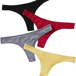 Women's Printed Thong Panties Pack of-4 Low Rise Underwear Soft, Breathable, Seamless No Show Cotton & Stretchy Fabric for All Day Comfort-picture-10