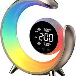OTQIRSJN Sunrise Alarm Clock, Wake Up Light with Sunrise Simulation, Speaker Sound Machine, Sleep Aid, White Noise Sleep Sounds Machine, Reading Lamp for Kids, Adults-10