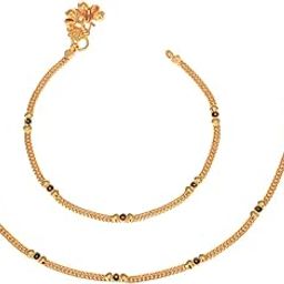 White Metal Silver Plated Payal Anklet for Women & Girls, Size - 10inches-2