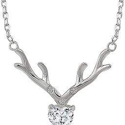 Deer Heart Shaped Necklace Pendant Chain with Cubic Zirconia Valentine Gift for Women (PS1101845R)-image-29