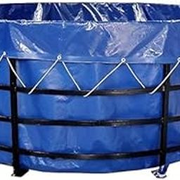 Biofloc Fish Tank 550 GSM Fish Farming Tank 550 GSM 2.2 Diameter PVC Coated Tarpaulin Round Pond for Outdoor Farming Capacity 4650 Liter Blue Color (Tarpaulin only)-picture-13