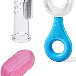 U-Shaped With Finger Manual Toothbrush For Kids,Hand Powered 2-6 Years Kids Baby Infant Toothbrush, Food Grade Ultra Soft Silicone Brush Head, Whole Mouth Cleaning Tool (Pack Of 2)-14