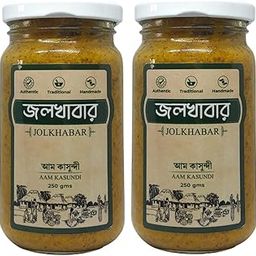 JOLKHABAR|Aam Kasundi 500gm Pack- Green Mango Kashundi -Original Bengali Aam Kasondi -Mango Kasundi - Authentic Traditional Handmade -Mango Mustard Sauce -Grandmother' s Recipe -(250gms each X2 Packs)-image-8